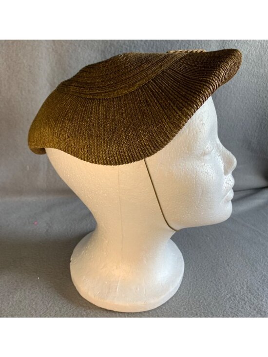 Norman Durand Ladies Brown Metallic Hat Sz 22 Vintage & Elegant main image 8